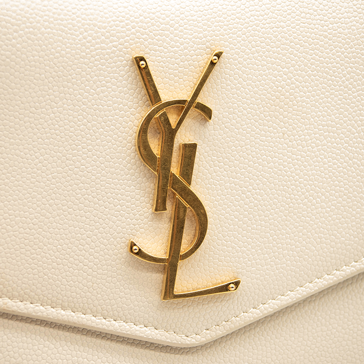 Bags, Authentic Ysl Uptown Chain Wallet In Grain