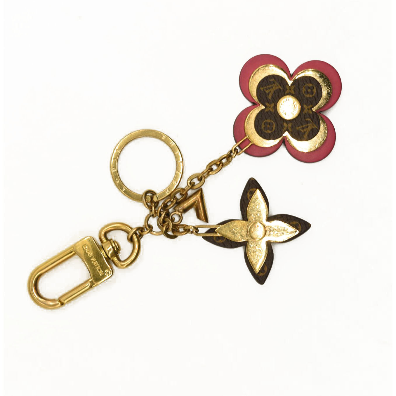 Louis Vuitton Monogram Blooming Flowers Bag Charm Key Holder Brown