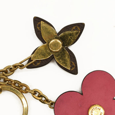 LOUIS VUITTON Monogram Blooming Flowers Bag Charm Key Holder Brown