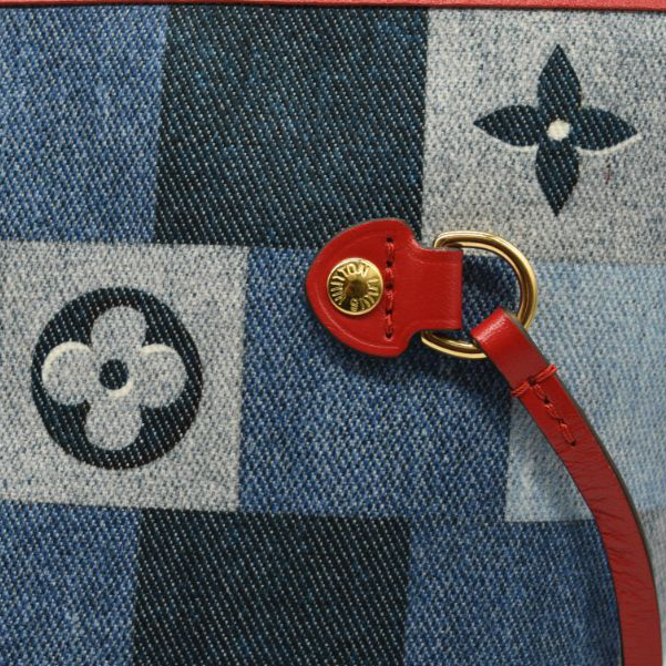 Louis Vuitton Blue And Red Damier Monogram Patchwork Denim