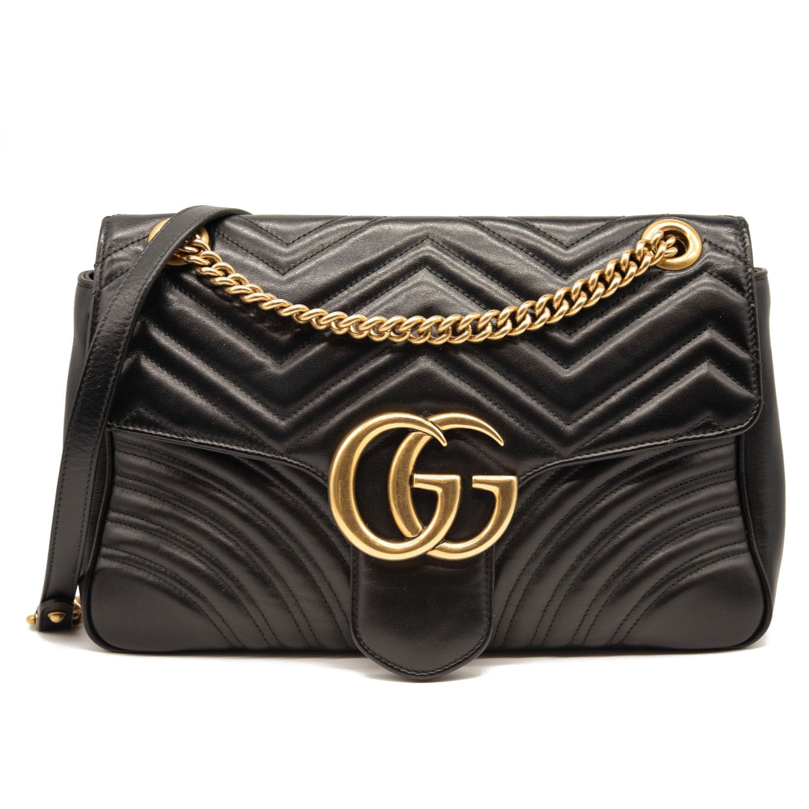 Gucci Black Matelasse Velvet GG Marmont Backpack Gucci