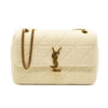 NEW SAINT LAURENT Medium Jamie Quilted Crinkle Cotton Shoulder Bag In Vanilla Ice