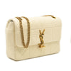 NEW SAINT LAURENT Medium Jamie Quilted Crinkle Cotton Shoulder Bag In Vanilla Ice