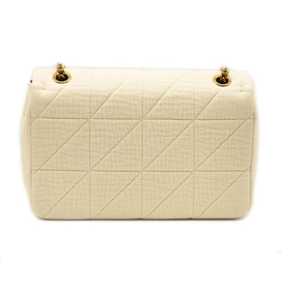 NEW SAINT LAURENT Medium Jamie Quilted Crinkle Cotton Shoulder Bag In Vanilla Ice