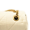 NEW SAINT LAURENT Medium Jamie Quilted Crinkle Cotton Shoulder Bag In Vanilla Ice