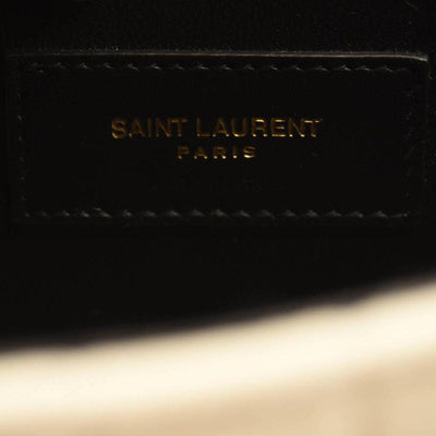 NEW SAINT LAURENT Medium Jamie Quilted Crinkle Cotton Shoulder Bag In Vanilla Ice