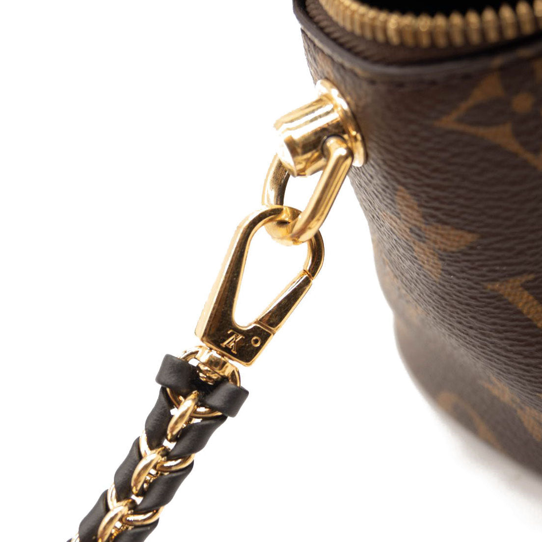 Louis Vuitton Vanity Braided Chain Shoulder Strap Metal and Leather Gold