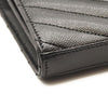 NEW SAINT LAURENT Grain De Poudre Matelasse Chevron Monogram Envelope Chain Wallet Black