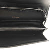 NEW SAINT LAURENT Grain De Poudre Matelasse Chevron Monogram Envelope Chain Wallet Black