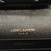 NEW SAINT LAURENT Grain De Poudre Matelasse Chevron Monogram Envelope Chain Wallet Black