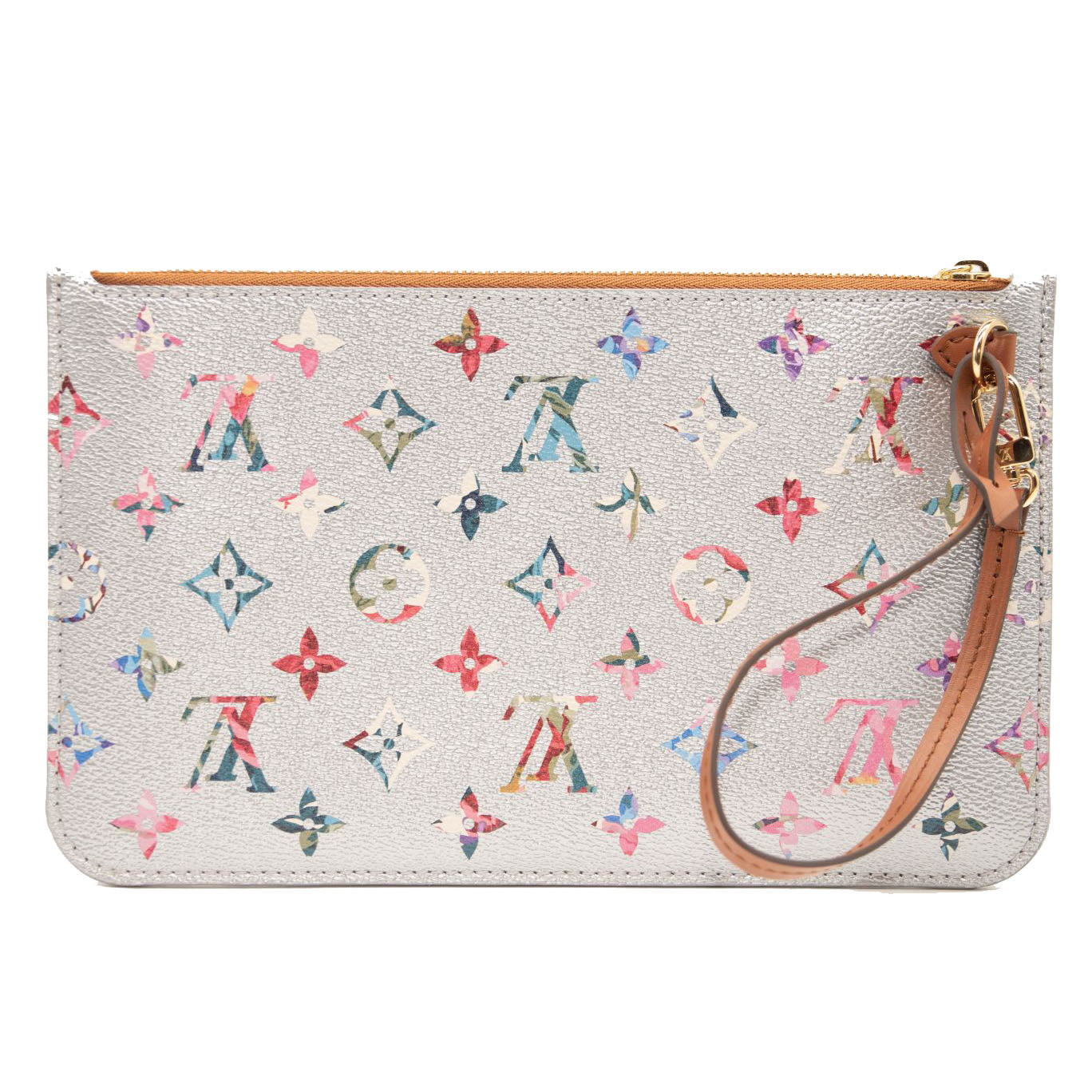 Louis Vuitton White Multicolor Game On Neverfull MM with Pouch