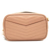 NEW SAINT LAURENT Lou Mini Ysl Grain De Poudre Camera Crossbody Bag Peach