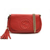 Gucci Pebbled Calfskin Medium Soho Flap Crossbody Red