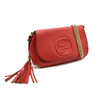 Gucci Pebbled Calfskin Medium Soho Flap Crossbody Red