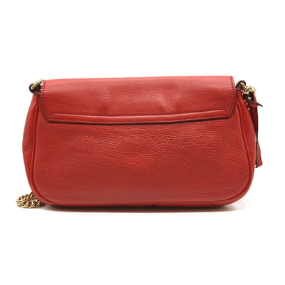 Gucci Pebbled Calfskin Medium Soho Flap Crossbody Red