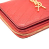 Saint Laurent Grain De Poudre Matelasse Chevron Monogram Compact Zip Around Wallet