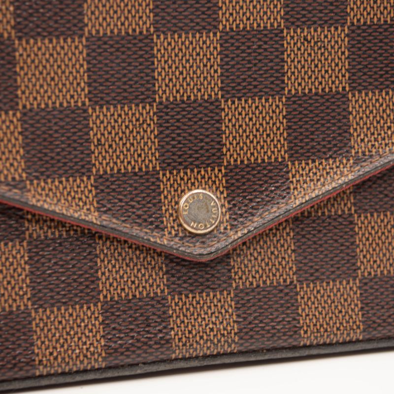 MI5128 Louis Vuitton Damier Ebene Pochette Felicie Chain Wallet