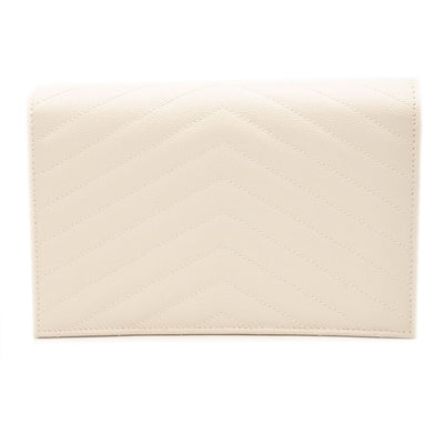 Dark beige Cassandre envelope chevron-leather wallet