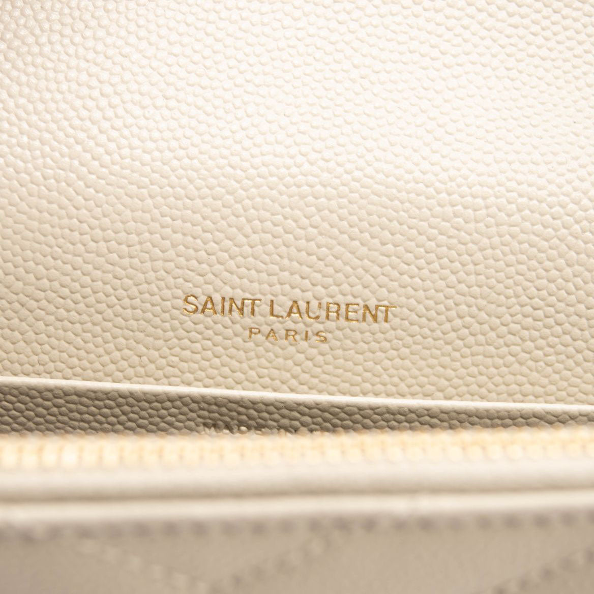 Cassandre Matelasse Envelope Leather Wallet On Chain in Beige - Saint  Laurent