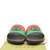 NEW GUCCI Rubber Web Womens Interlocking G Slide Sandals 36 Black Green Red