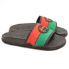 NEW GUCCI Rubber Web Womens Interlocking G Slide Sandals 36 Black Green Red