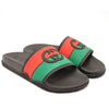 NEW GUCCI Rubber Web Womens Interlocking G Slide Sandals 36 Black Green Red