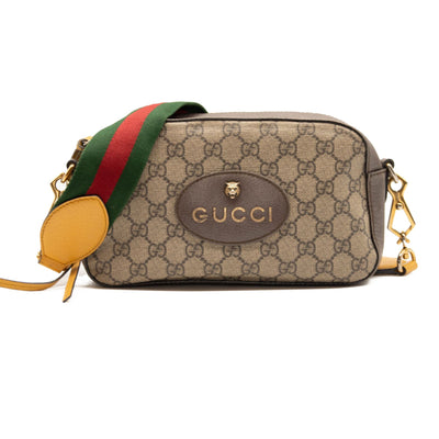 GUCCI GG Supreme Monogram Web Neo Vintage Shoulder Bag Beige New Acero Crop