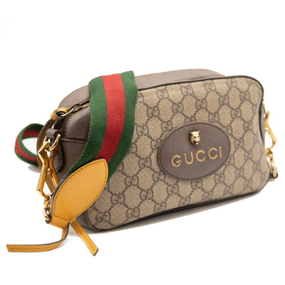 GUCCI GG Supreme Monogram Web Neo Vintage Shoulder Bag Beige New Acero Crop