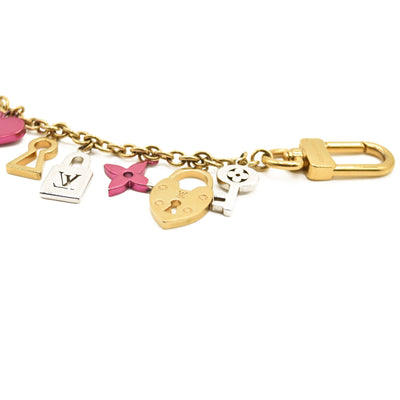 LOUIS VUITTON Love Lock Heart Key Chain Bag Charm