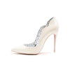 NEW $845 CHRISTIAN LOUBOUTIN Patent Hot Chick 100 Pumps 37.5 White