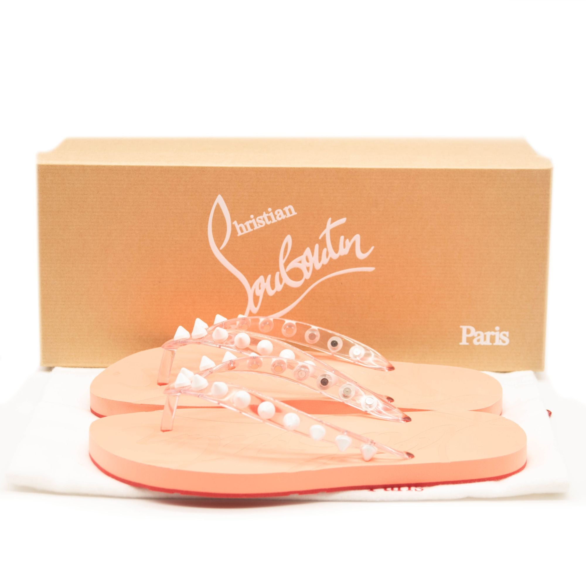 Christian Louboutin DADDY POOL DONNA Spiked Studded Flat Slide Sandal Shoes  $750