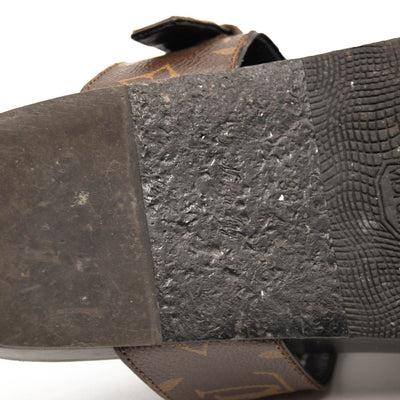 Pre-owned Louis Vuitton Black Leather Wave Bom Dia Mule Sandals Size 41