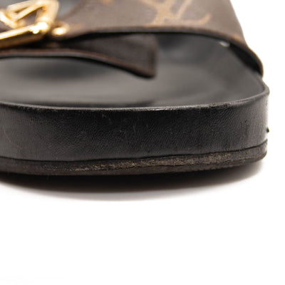 Louis Vuitton Black Leather Wave Bom Dia Mule Sandals Size 41 Louis Vuitton