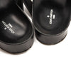 USED $1090 LOUIS VUITTON Monogram Bom Dia Mule Sandals 38 Black