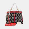 Gucci Tweed GG Monogram Large Rajah Chain Tote Romantic Cherry Black White