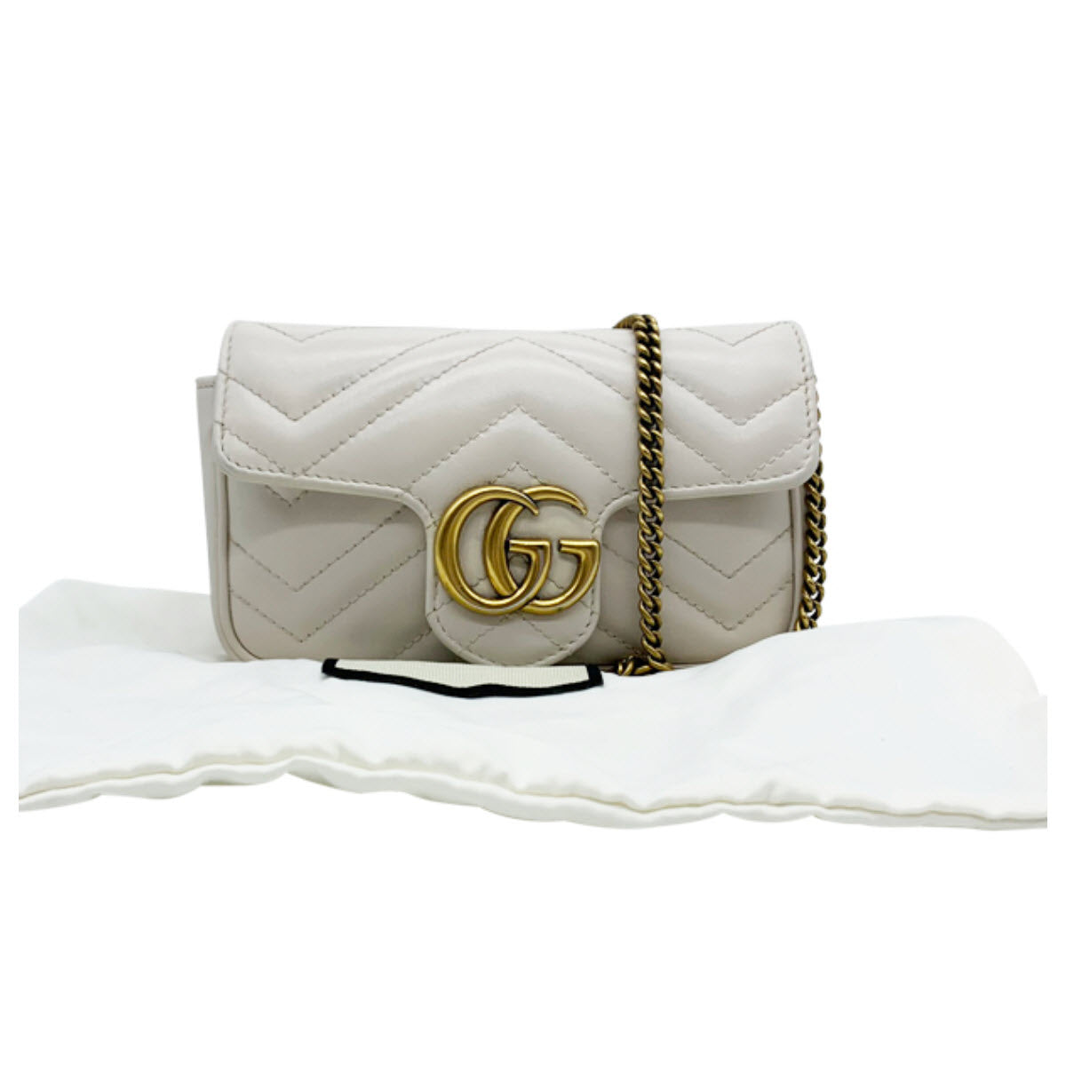 Gucci GG Marmont Mini White Leather Shoulder Bag - MyDesignerly