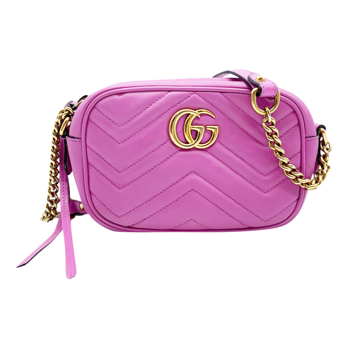 GG Matelassé mini bag in pink leather