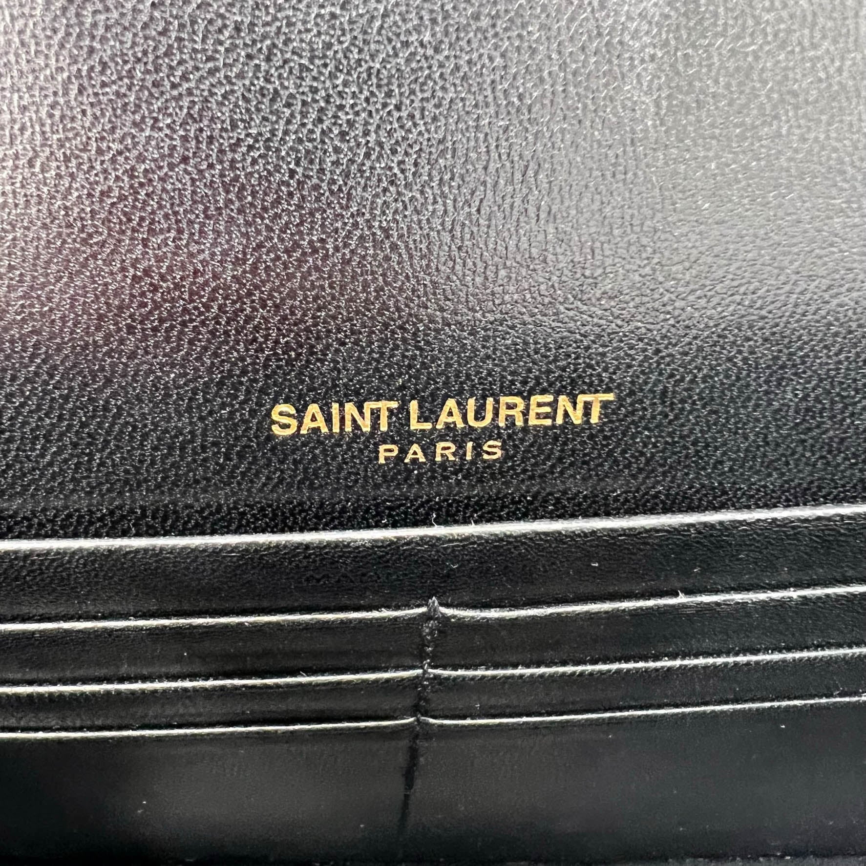 Saint Laurent Monogram Kate Wallet on Chain Crocodile Embossed Tassel -  MyDesignerly