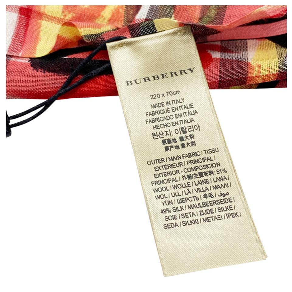 Burberry - Lightweight Check Wool & Silk Scarf Pink