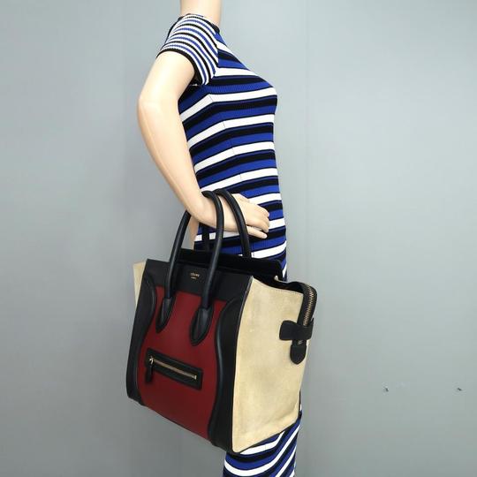 Celine Tricolor Micro Luggage Smooth Calfskin Leather Tote