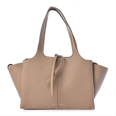 Céline Tri-Fold Baby Grained Calfskin Small Beige Leather Tote ...