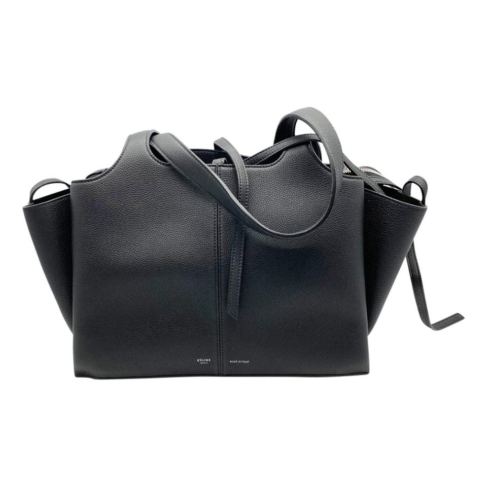 Celine Medium Belt Bag, Black Grained Leather