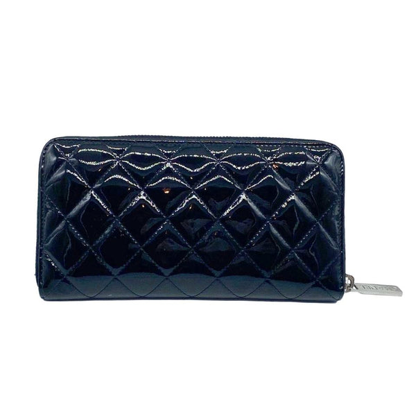 Black Chanel CC Patent Leather Zip Around Long Wallets – Designer