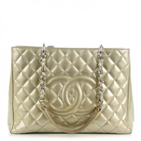 Chanel Shopping Caviar Grand Silver Black Leather Tote - MyDesignerly