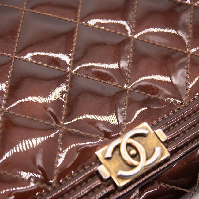 Chanel Boy Quilted Flap Bag in Metallic Patent