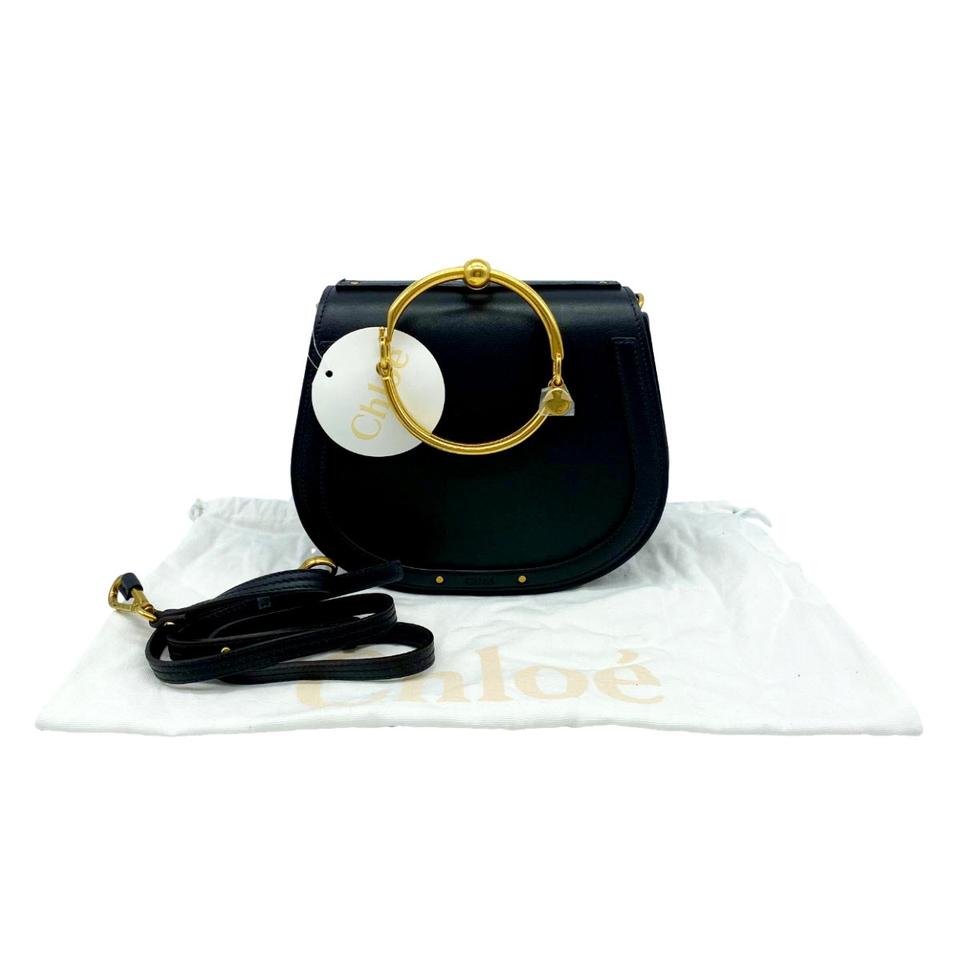 Chloe Small Nile Bracelet Black Leather Crossbody Bag – Cashinmybag