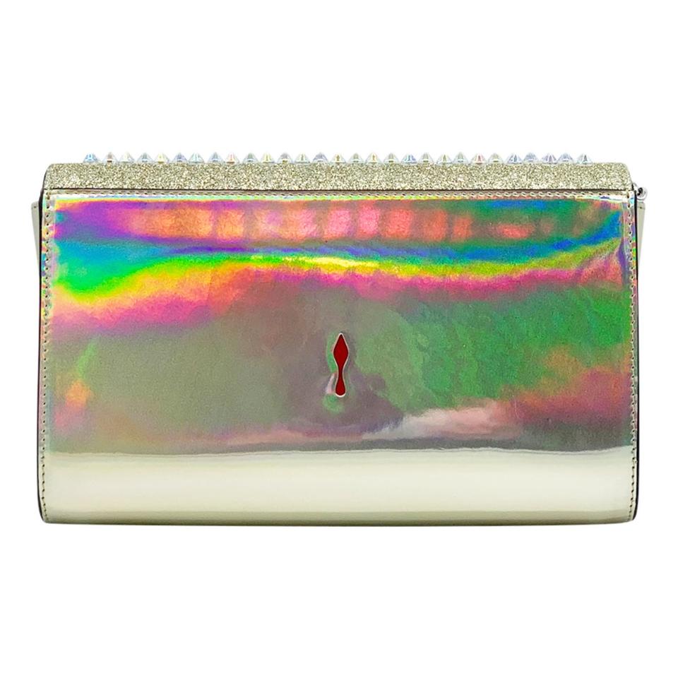 Christian Louboutin Clutch Mini Paloma Studded Glitter Gold