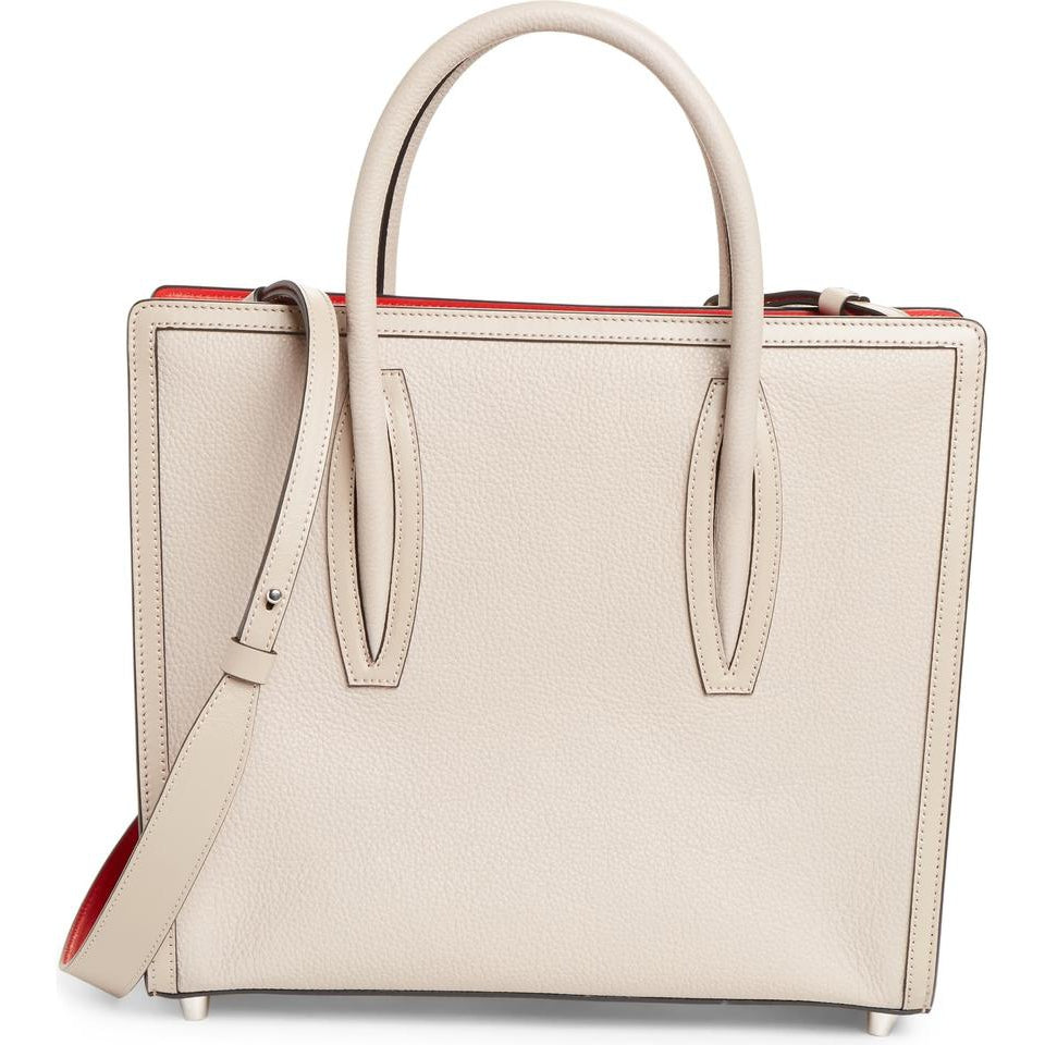 Christian Louboutin Medium Paloma Calfskin Satchel Fungo Beige Leather Tote