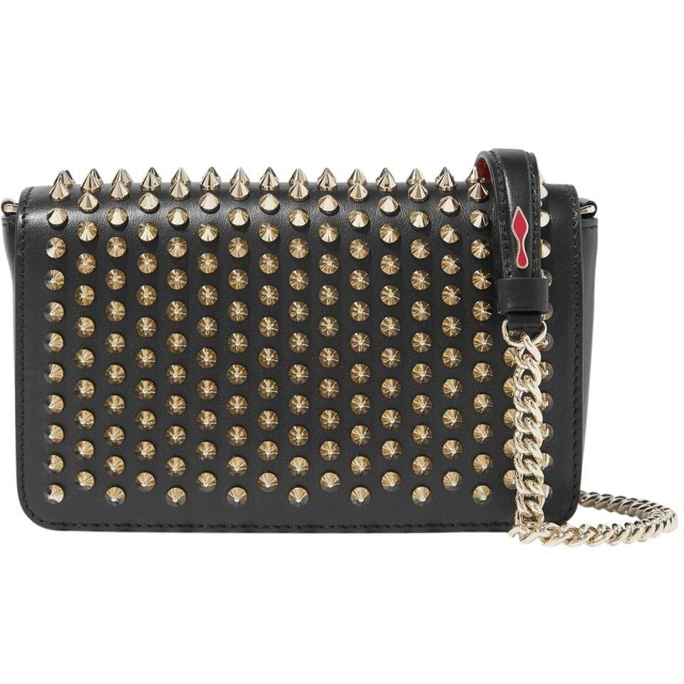 Christian Louboutin Zoompouch Studded Black Leather Shoulder Bag