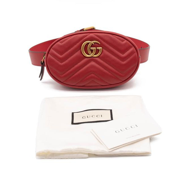 Red Leather GG Marmont Coin Purse